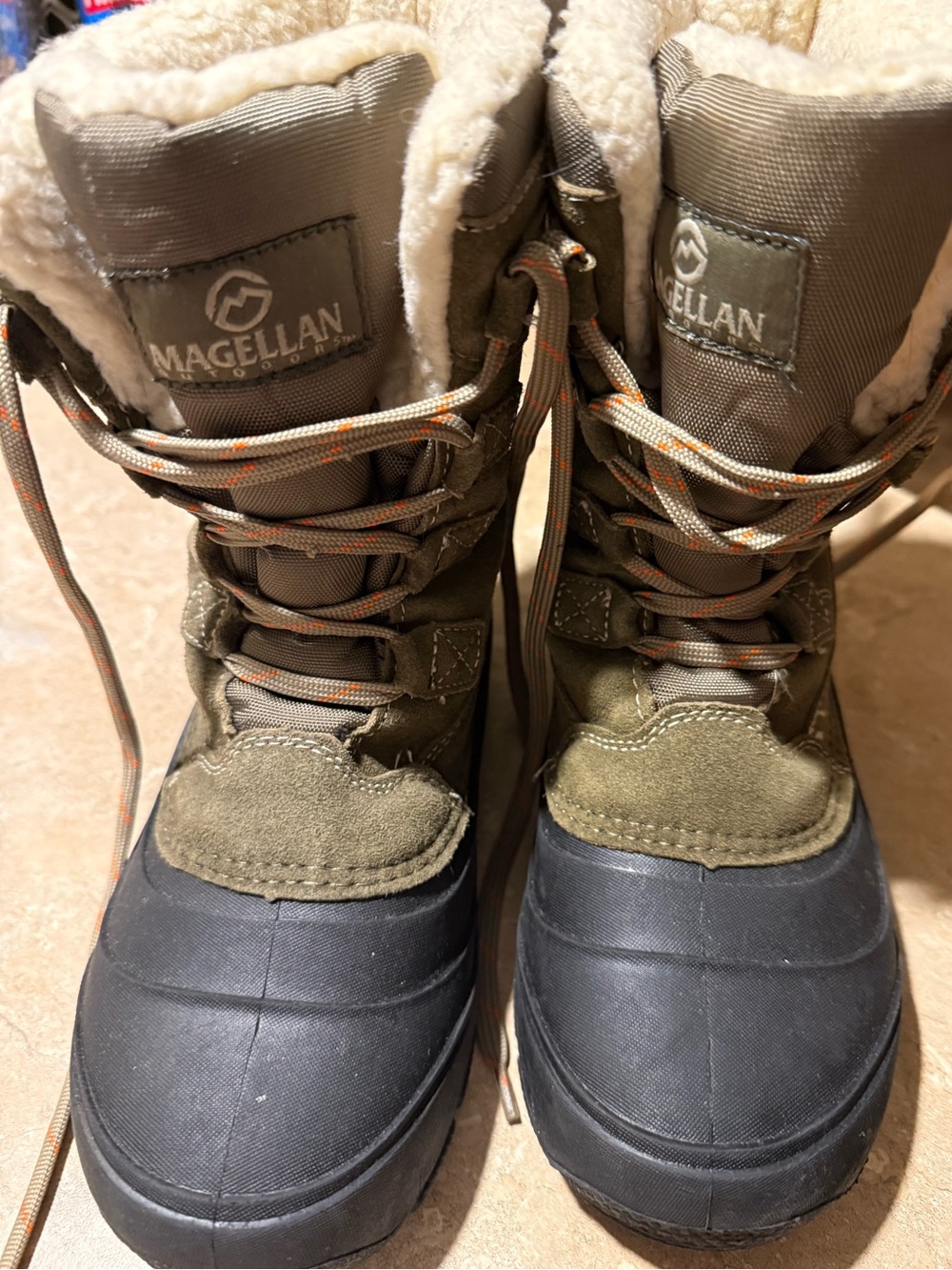 Magellan Outdoors Olive Green and Black Kids Winter Boots
